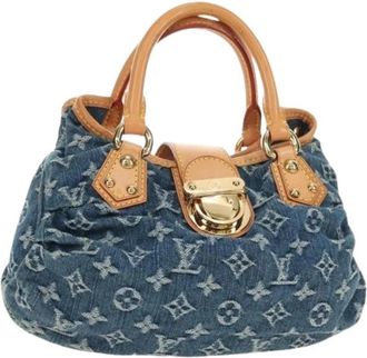Louis Vuitton Pre-owned Monogram Denim Hand Bag - Dames - Vintage Handtas - Blauw - ONE Size - Denim - Vintage