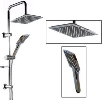 Trade Shop Trade Shop - Asta Saliscendi Cromata Colonna Doccia Soffione Fisso Doccetta 9005v2 - -2