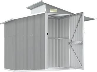 vidaXL Cobertizo De Jard&iacute;n Acero Galvanizado Gris 270x130x208,5 Cm Vidaxl