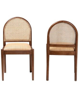 Baxton Studio Maryland Modern Wood 2Pc Dining Chair Set