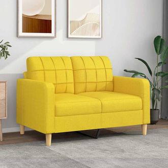 vidaXL Sof&aacute; De 2 Plazas De Tela Amarillo Claro 120 Cm Vidaxl