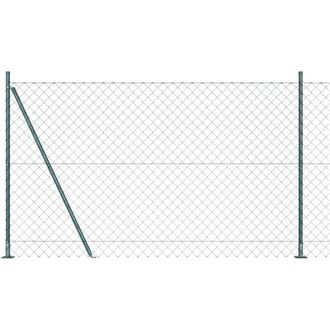 vidaXL Valla De Eslabones De Cadena Con Postes Verde 1.5 X 10 M Acero Vidaxl