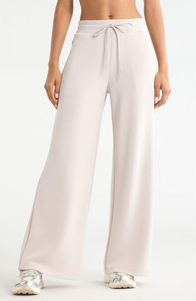 Zella Soft Luxe Wide Leg Pants in Grey Pebble at Nordstrom, Size Xx-Large