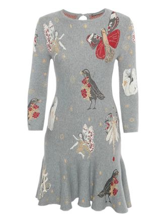 Alexander McQueen jacquard-details mini dress - Grey