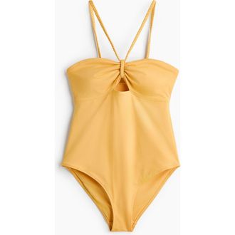 H&M Padded-cup Swimsuit in Yellow at Nordstrom, Size X-Large
