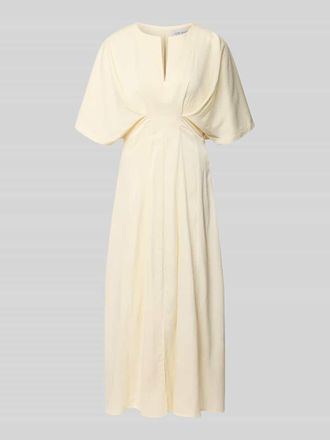 Copenhagen Muse Midikleid mit V-Ausschnitt Modell VIANNA in Hellgelb, Gr&ouml;&szlig;e XL