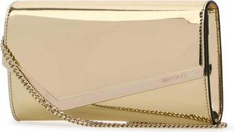 Jimmy Choo London Womens Gold Synthetic Leather Emmie Clutch Borse A Mano