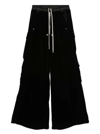 Rick Owens velvet cargo trousers - women - Organic Cotton - 40 - Black