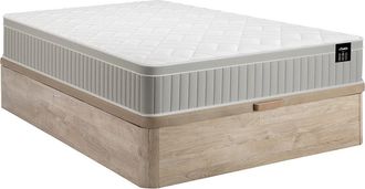 Vente-Unique Conjunto 160 x 200 cm somier con arc&oacute;n natural claro + colch&oacute;n de espuma y gel con memoria de forma 7 zonas grosor 22cm - SOMIRA de YSM&Eacute;E