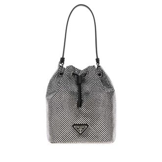 Prada Embellished Satin Bucket Bag