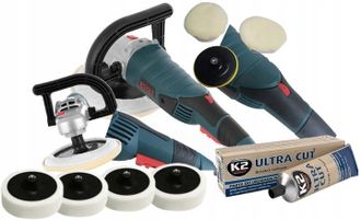OEM Pulidora De Coches 180mm 2450w + 4 Esponjas + Pasta