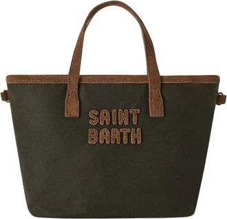 MC2 Saint Barth Mini City Bag - Dames - Tassen - Groen - Maat: ONE Size Katoen