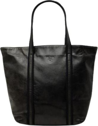 Prada Pre-owned Vintage Leren Tote - Dames - Vintage Shopper - Zwart - ONE Size - Leer - Vintage