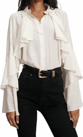 Veronica Beard Demaris Long Sleeve Blouse In Dove
