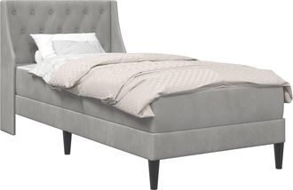 vidaXL Estructura De Cama Con Colch&oacute;n Gris Claro 100 X 200 Cm Vidaxl