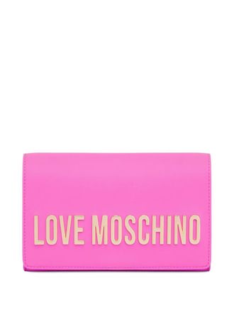 Love Moschino Schoudertas met logo en ketting - Roze
