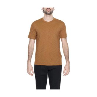 Liu Jo T-shirt met ronde hals en korte mouwen - Heren - Tops - Bruin - Maat: XL Katoen