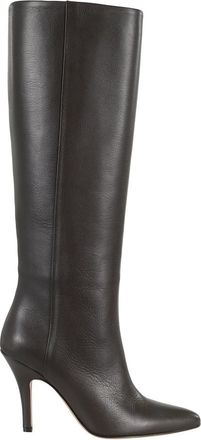 Maison Margiela Donkerbruine Leren Puntige Neus Laars - Dames - Laarzen met Hak - Bruin - 38 EU - Leer - Schoenen