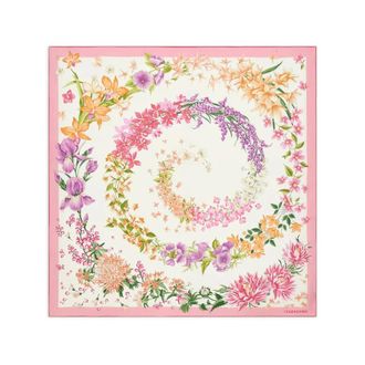 Ferragamo Silky Scarves, female, Multicolor, Size: ONE SIZE Floral-print Silk Scarf