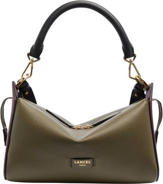 Lancel Tassen, Dames, Groen, ONE Size, Leer, Louison Sac Hobo Zipp&eacute; M