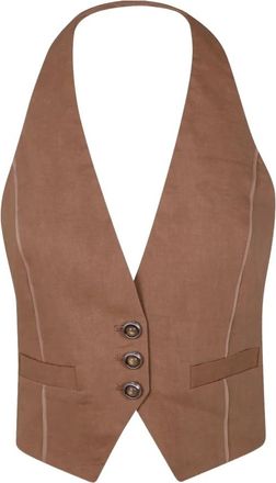Pinko Pinko - Crow Vest - Dames - Jassen - Bruin - Maat: L Zijde