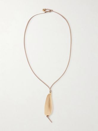 Bottega Veneta Collana In Metallo Dorato E Pelle - Oro