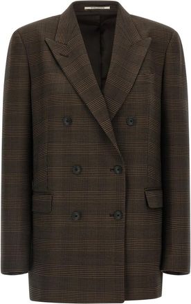 Tagliatore Dark Brown Peaked Lapel Blazer