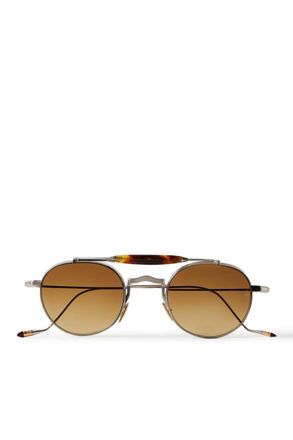 Jacques Marie Mage Dasan Round-Frame Beta Titanium and Tortoiseshell Acetate Sunglasses
