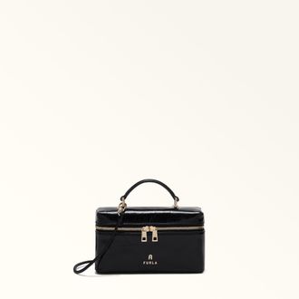 Furla Camelia Borsa Mini Nero Nero Pelle Verniciata Venice Donna