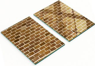 OEM Taglieri E Vassoi Decorativi In Vetro Con Motivo Muro Di Mattoni, 2x40x52 Cm