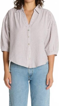 Nation Ltd Jaynee Blouse Shirt In Praline Stripe