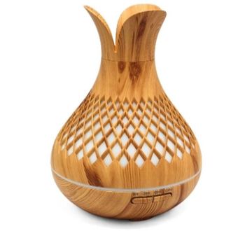 OEM Difusor De Aromas Usb Con Forma De Mandala De Madera Y Luces Led De 7 Colores - 400 Ml