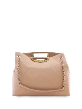 Chanel 2019 Quilted Caviar A Real Catch Shopping Tote satchel - Brown