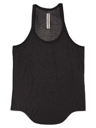 Rick Owens Black Sleeveless Wool-Silk Blend Tank Top