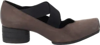 Uma Wang Brown Square Toe Ballerina Shoes with Crisscross Straps