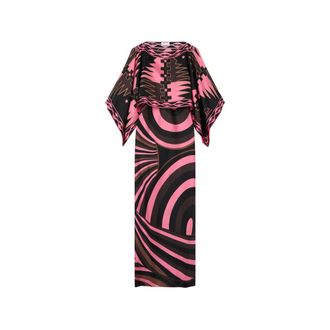Pucci Iride-print Silk Dress With Cape