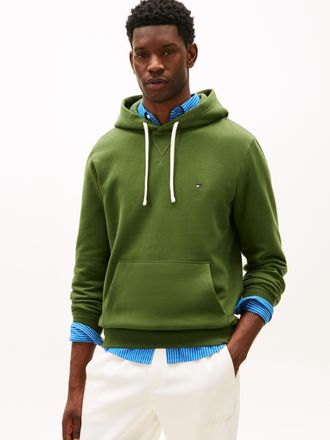 Tommy Hilfiger ESS SEASONAL FLEECE HOODY mit Kapuze und K&auml;ngurutasche, unifarben, casual, regular fit, Baumwollmix, Kapuze