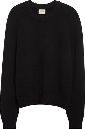 Khaite Mae Crewneck Cashmere Sweater in Black at Nordstrom, Size X-Large