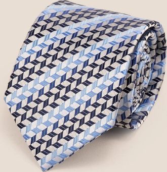 Oswin Hyde Mens Geometric Stripes Blue Navy Black