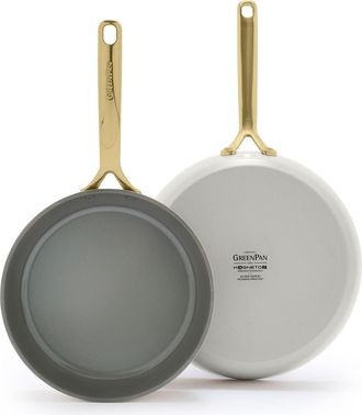 GreenPan GP5 Set of 2 Stainless Steel Nonstick Frying Pans in Cream at Nordstrom