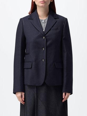 Tela Blazer monopetto slim fit in misto lana con rever a lancia