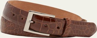 W. Kleinberg Mens Glazed Alligator Belt