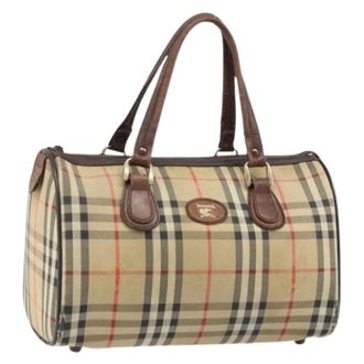 Burberry Pre-owned Handbags, female, Beige, Size: ONE SIZE Pre-owned Vintage Canvas Hand Bag