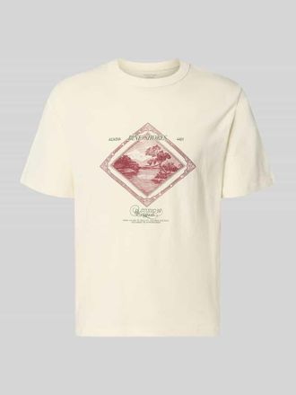 Jack & Jones Jack & Jones T-Shirt mit Label-Print Modell NIAGARA in Offwhite, Gr&ouml;&szlig;e XXL