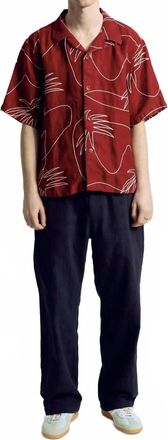 Far Afield Veloso Palms Button Down Shirt In Red
