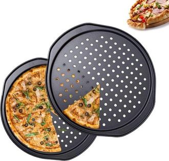 OEM Teglie Per Pizza, Confezione Da 2 - Forate E Antiaderenti - Per Forno - Distribuzione Uniforme Del Calore