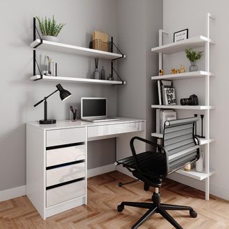 Vicco Mesa De Maquillaje Sherry, Blanco, 120 Cm Sin Espejo