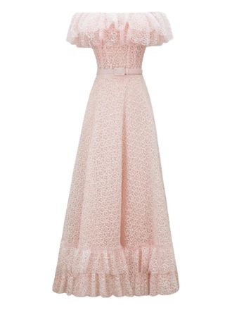 Gemy Maalouf off-shoulder ruffled dress - women - Fabric - 6 - Pink