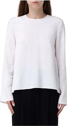 A|X Armani Exchange Blusa Fluida in Viscosa - Dames - Tops - Beige - Maat: S Viscose