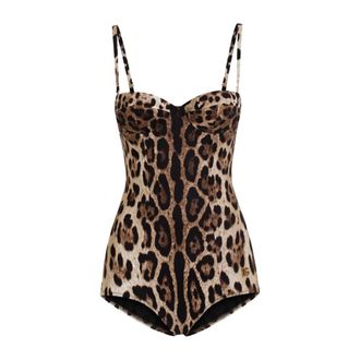 Dolce & Gabbana Swimsuits, female, Brown, M, One-piece Balconette Swimsuit